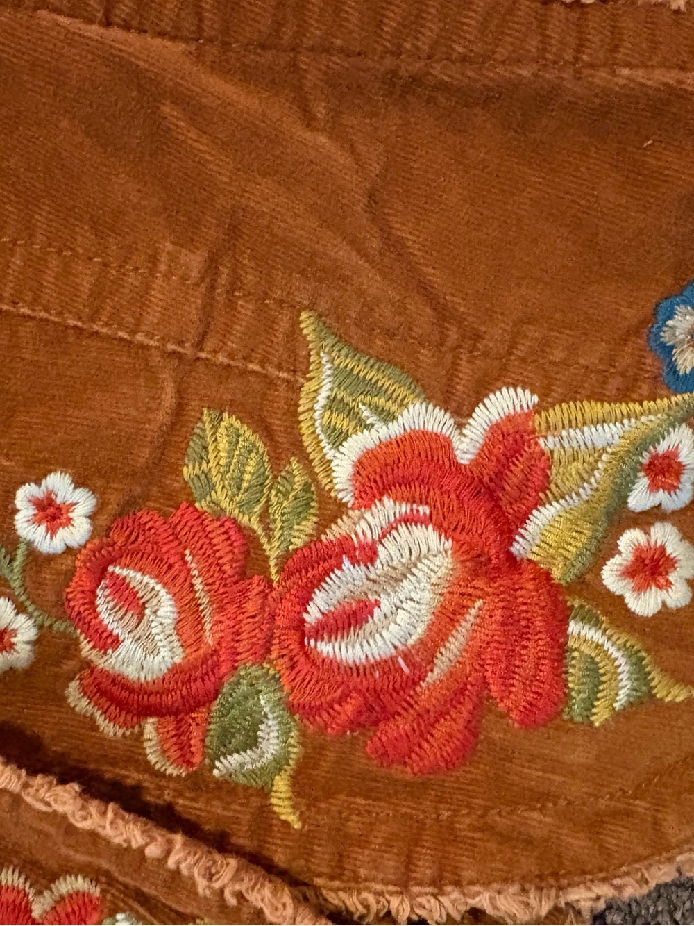 Kiki The Brand Vintage Embroidered Corduroy Blazer Jacket - Rust - Picture 6 of 7